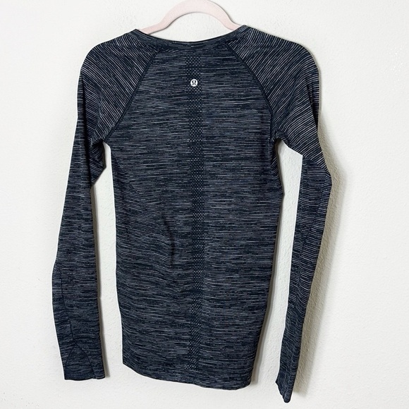 Lululemon Swiftly Speed Long Sleeve Size 6 Wee Are From Space Grey Black - Picture 2 of 9